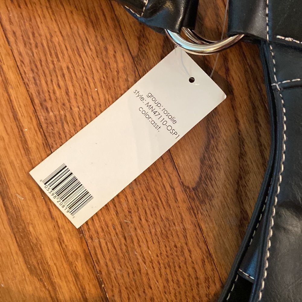 NWT Mondani New York purse - black with tan stitching - Picture 5 of 12